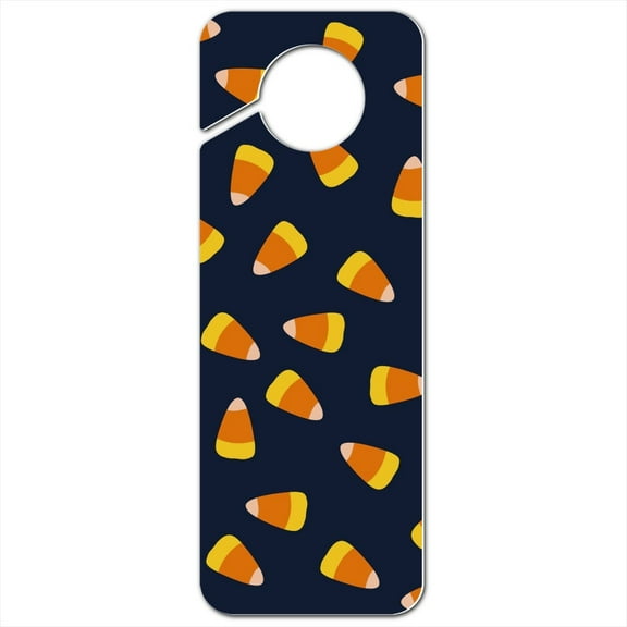 Sweet Orange Candy Corn Pattern Plastic Door Knob Hanger Sign