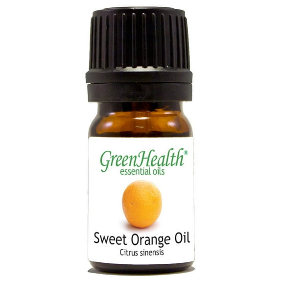 Sweet Orange Essential Oil - 1/6 fl oz (5 ml) Glass Bottle w/ Euro Dropper - 100% Pure Essential Oil by GreenHealth