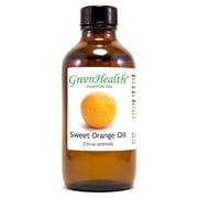 Sweet Orange Essential Oil - 4 fl oz (118 ml) Glass Bottle w/ Cap - 100% Pure Essential Oil by GreenHealth