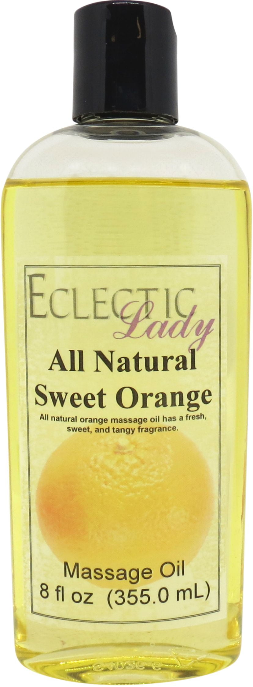 Sweet Orange Massage Oil by Eclectic Lady, 8 oz, Sweet Almond Oil and Jojoba Oil