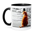 thumbnail image 1 of 3dRose, Sweet Orange Tabby Cat tinted painting of a cat sitting in the sun., 15oz Two-Tone Black Mug, 1 of 7
