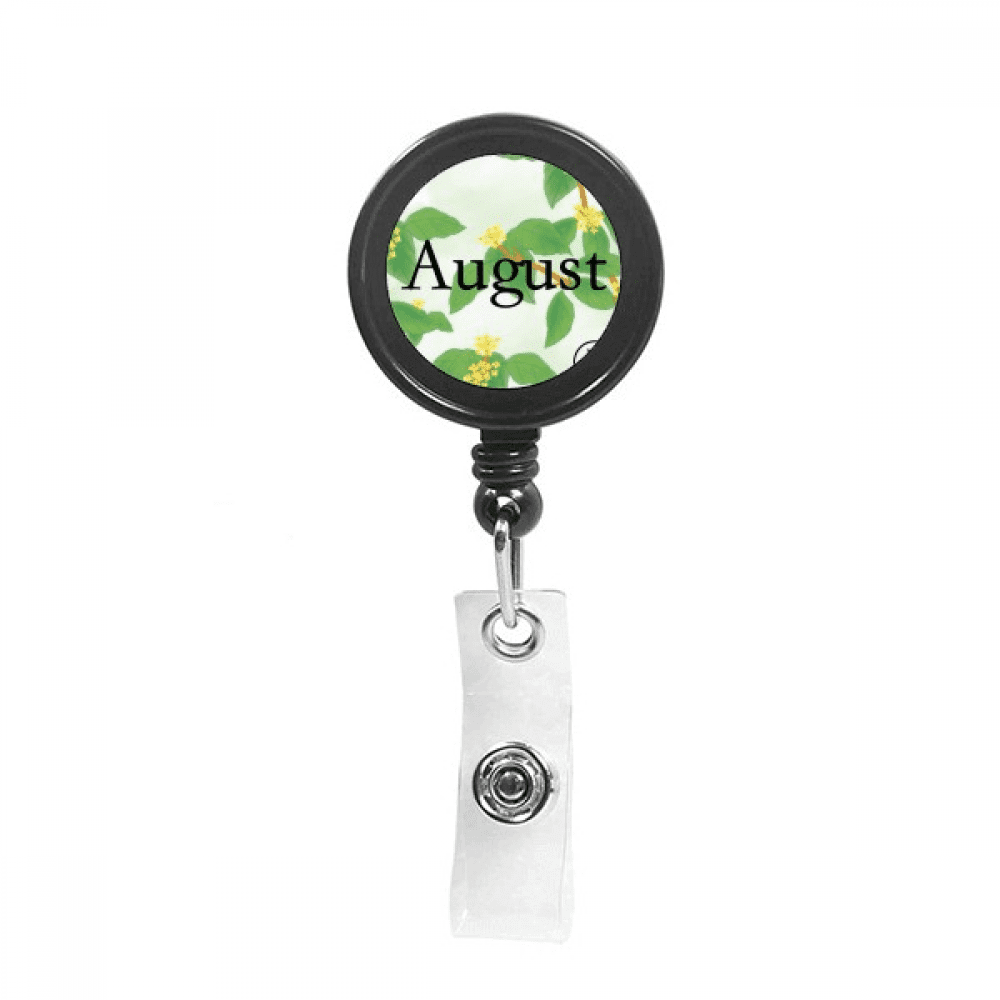 Sweet Osmanthus August Design Pattern Retractable Keychain Badge Holder ID Badge