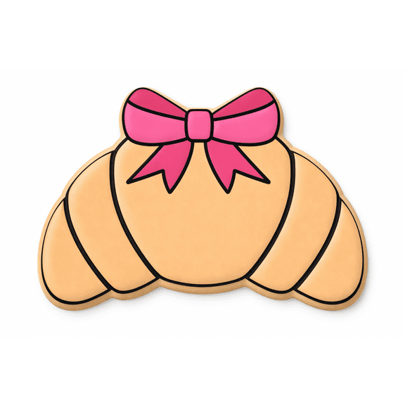Sweet Paris Bow Croissant Cookie Cutter & Stamp