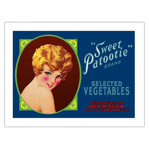 Sweet Patootie Brand Selected Vegetables - Vintage Fruit Crate Label c.1940s - Fine Art Matte Paper Print (Unframed) 18x24in