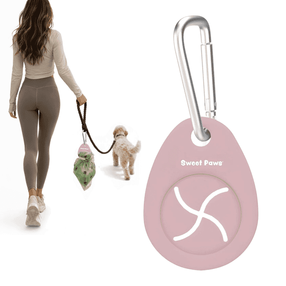 Sweet Paws Bag Charm Holder for Filled Dog Poop Bags - Blush Pink