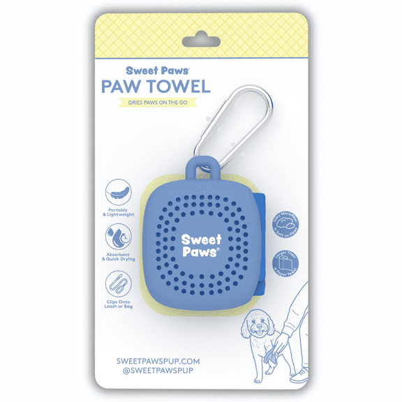 Sweet Paws Portable Paw Towel - Azure