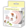 thumbnail image 1 of Sweet Paws Travel Hero 3-in-1 Portable Pet Food Container – Blush Pink, 1 of 10