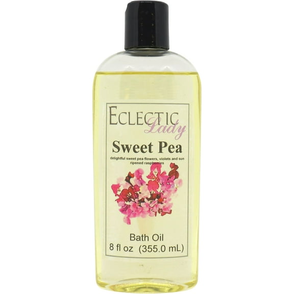 Sweet Pea Bath Oil - Scented Body Oil - Relaxing & Moisturizing Bathing Oil - Fragrance Body Oil For Dry & Rough Sensitive Skin - 8 oz