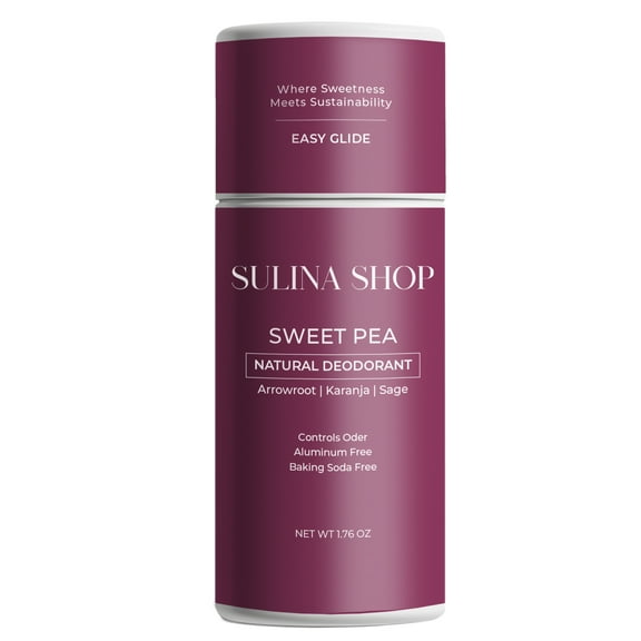 Sweet Pea Natural Deodorant, No Aluminum and No Baking Soda Deodorant Stick, For Women