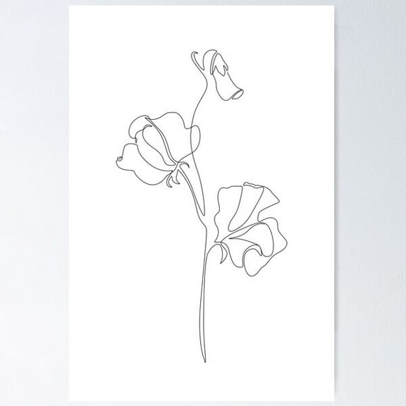 Sweet Pea Poster Wall Art, Modern Wall Decor For Living Room Bedroom, 8x12 UNFRAMED