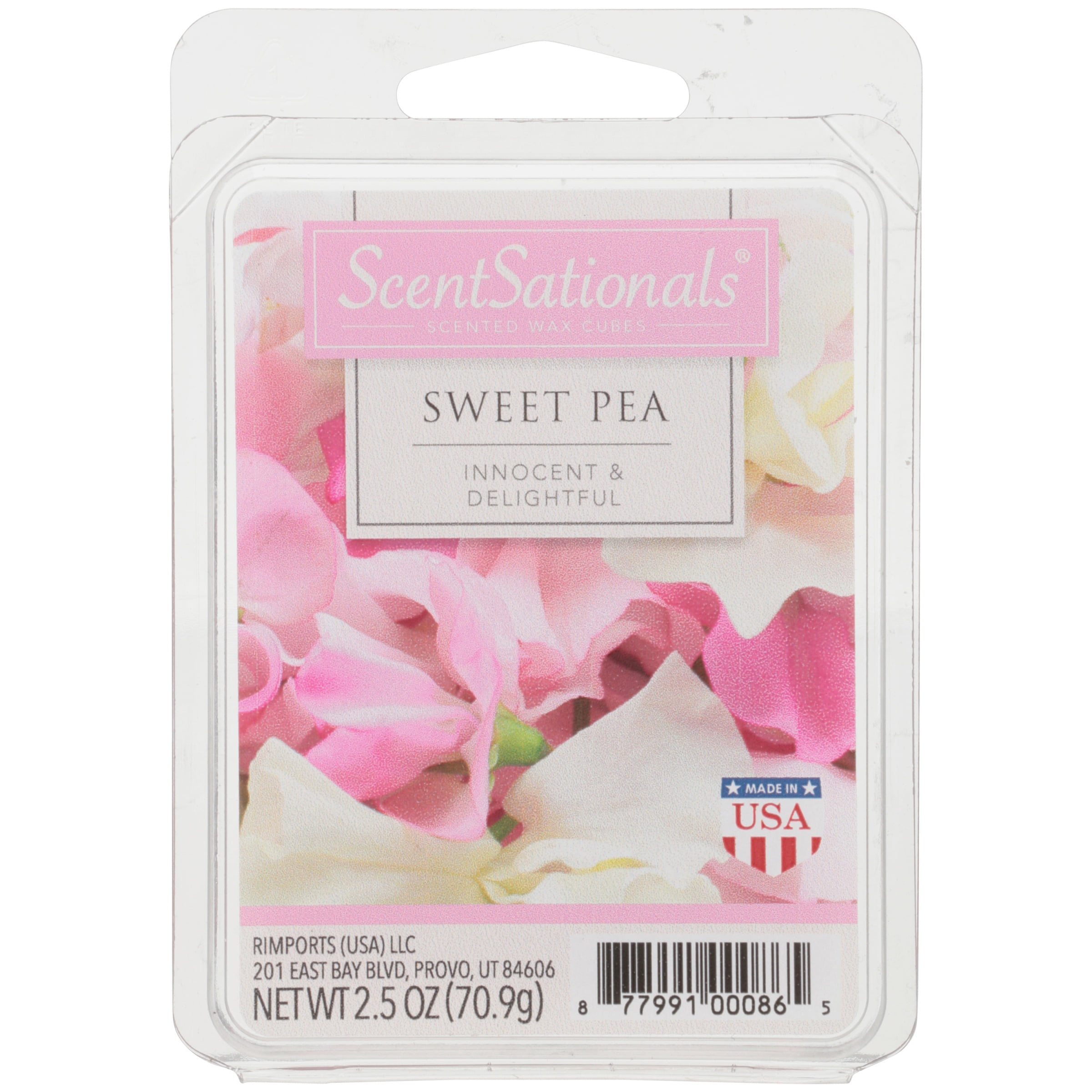 Sweet Pea Scented Wax Melts, ScentSationals, 2.5 oz (1 Pack)