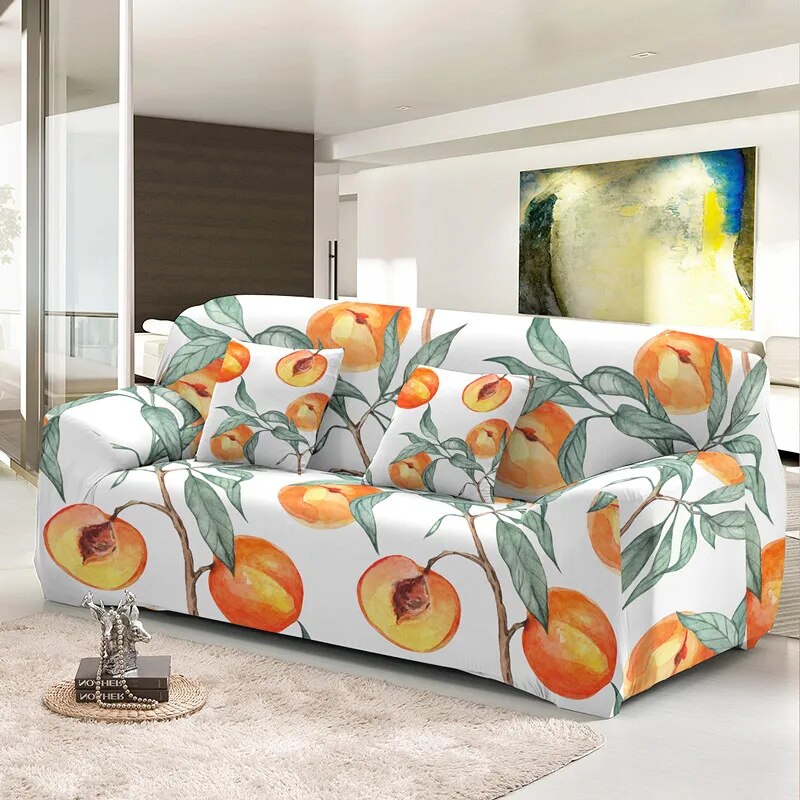 Sweet Peach Pattern Sofa Cover Sectional Corner Cartoon Couch Covers 1