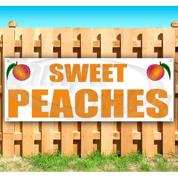 Sweet Peaches 13 oz Vinyl Banner With Metal Grommets