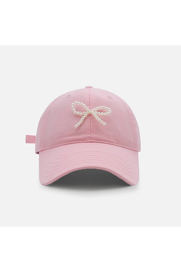 Sweet Pearl Bow Baseball Cap For Women Korean Soft Top Hat Versatile Fashionable Casual Hat Trendy Design Much Hat Womens Caps And Hats Chew Hat Womens Baseball Caps Cute Size Hat 2n Amendment Fitted