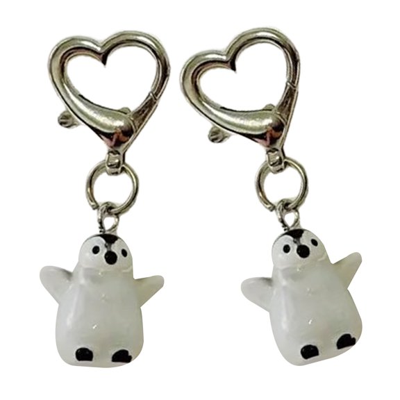 Sweet Penguins Keychain Sturdy Resin Ornament Convenient for Trendy Women Men Kids Special Gifts Accessories