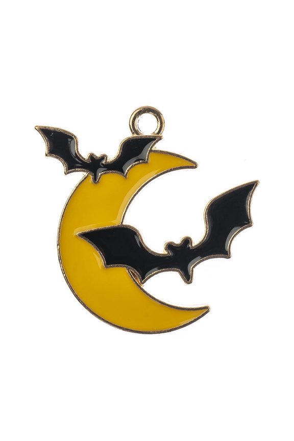 Sweet & Petite 6pcs Bats and Moon, Simple Halloween Charms for Jewelry Making