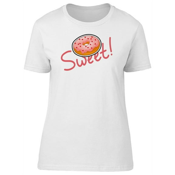 Sweet Pink Donut T-Shirt Women -Image by Shutterstock, Female Large