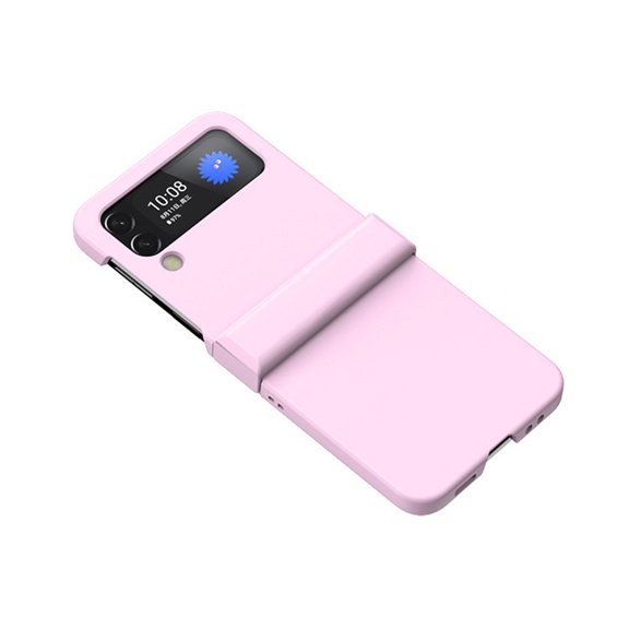Sweet Pink Ultra-Thin PC Phone Case for Samsung Galaxy Z Flip3, Full Coverage Shockproof Protective Back Cover with Hinge Protection, Anti-Fingerprint Skin-Feel Macaron Case for Women (Pink)