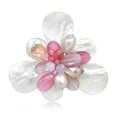 thumbnail image 1 of Sweet Pink White Floral Shell Cluster of Sparkling Crystals Pearls Brooch or Pin, 1 of 5