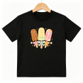 thumbnail image 1 of Sweet Popsicles Leopard Girls Graphic Tee, Cute Summer Ice Pops 100% Cotton Kids Short Sleeve T-Shirt, 1 of 5