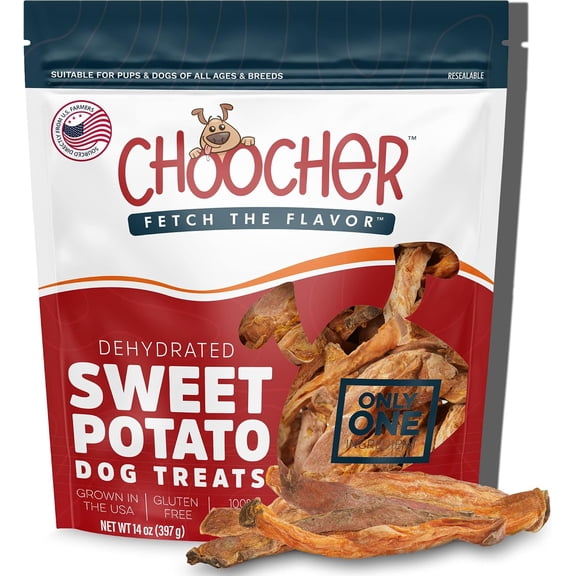 Choocher Pets Dehydrated Sweet Potato Dog Treats for Small and Large Dogs, 14 oz
