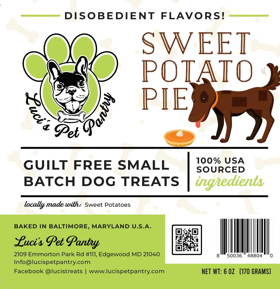 Sweet Potato Pie "Sweet Potato Biscuits" Homemade Dog & Puppy Treats! Gift Box with 4 - 6 oz. Treat Bags