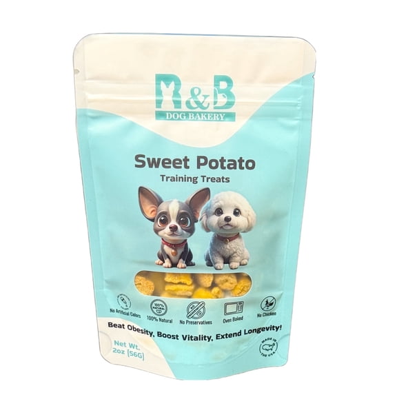 R&B Dog Bakery LLC Sweet Potato Training Treats for Dogs, 2 oz Bag