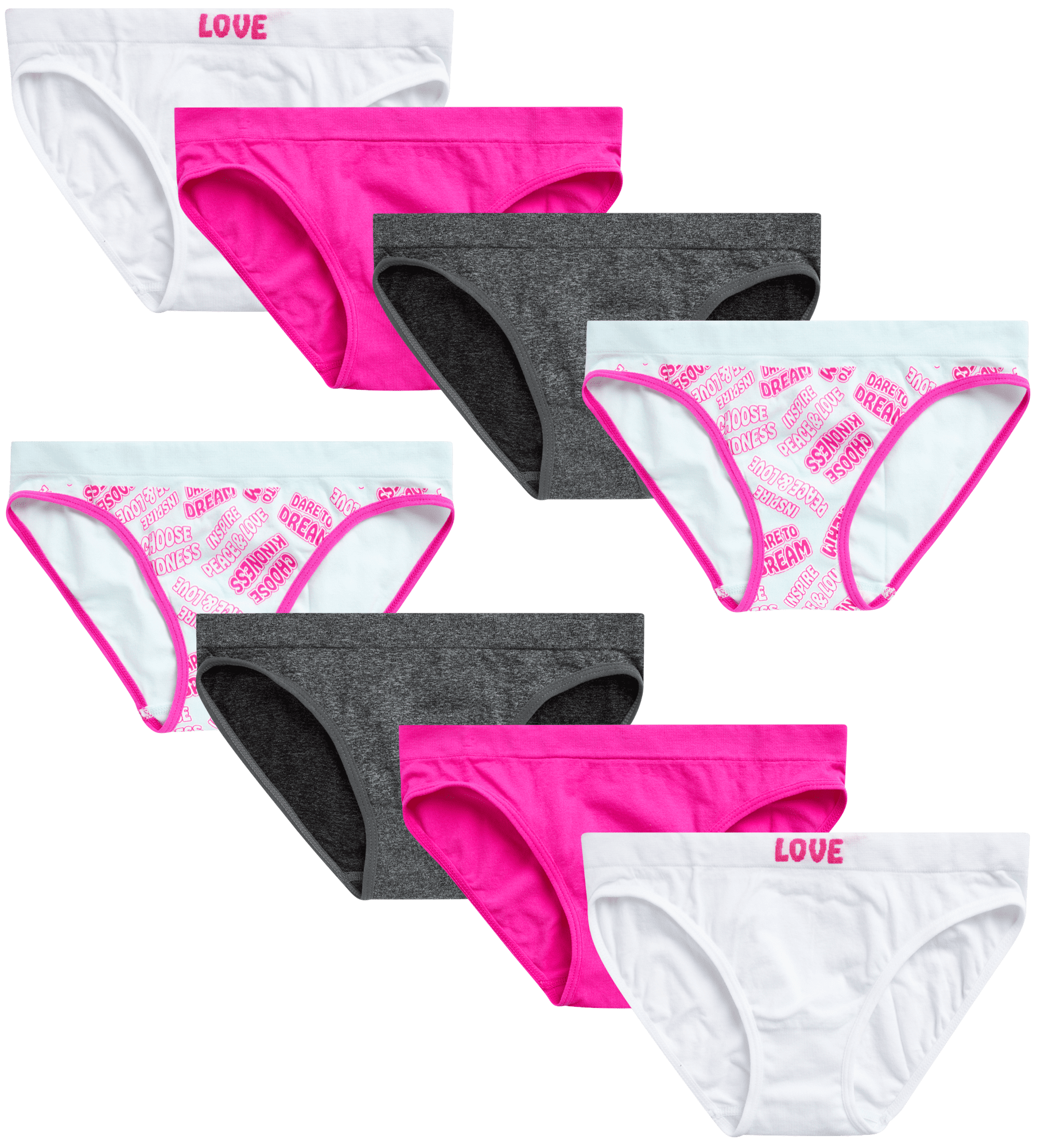Sweet Princess Girls' Nylon/Spandex Seamless Bikini Underwear Panties (8  Pack) 