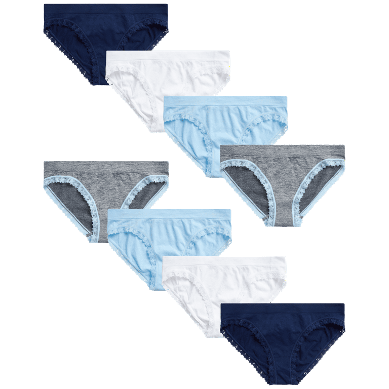 Sweet Princess Girls' Nylon/Spandex Seamless Bikini Underwear Panties (8  Pack)