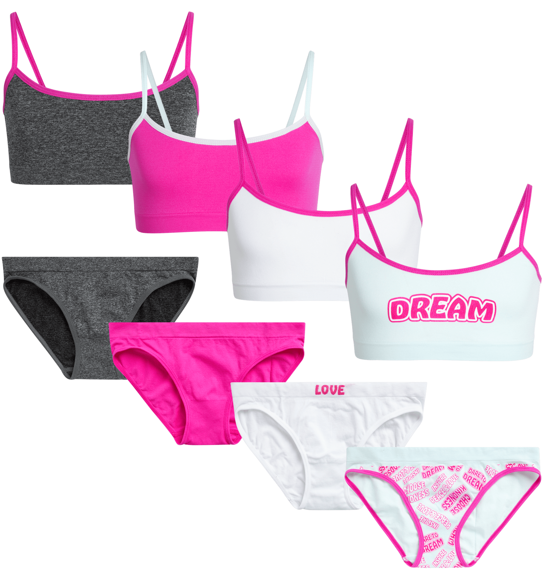 Sweet Princess Girls' Seamless Underwear Set Training Bra and