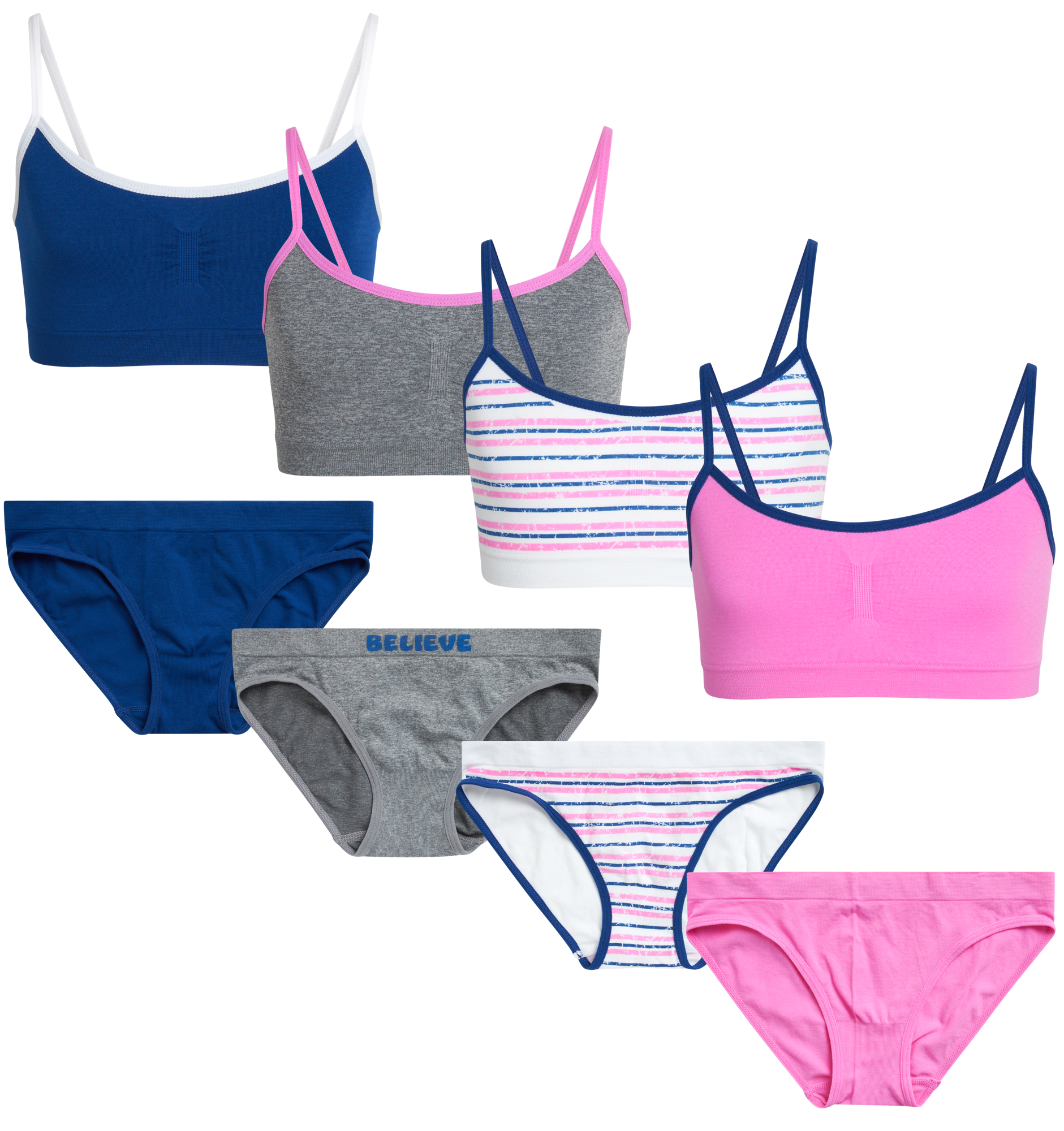 Sweet Princess Girls' Seamless Underwear Set Training Bra and