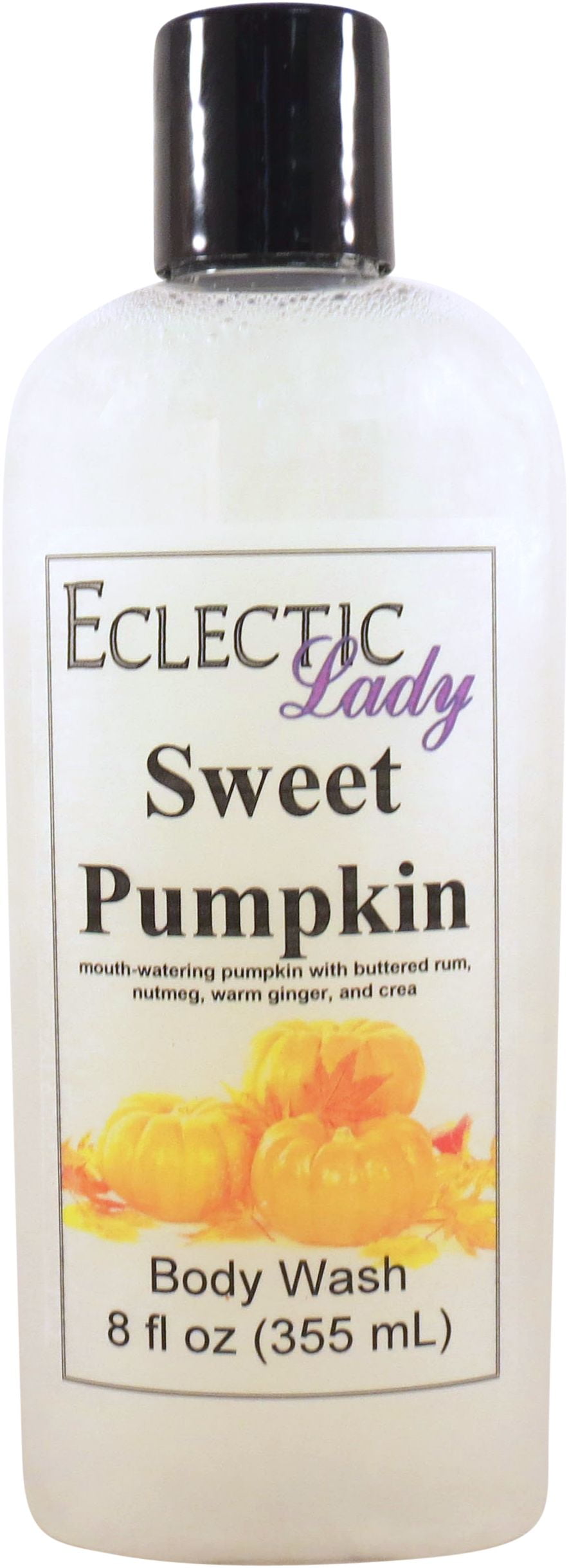 Sweet Pumpkin Body Wash by Eclectic Lady, Liquid Shower Gel for Women and Men, 8 Ounces