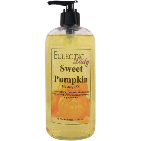 Sweet Pumpkin Massage Oil by Eclectic Lady, 16 oz, Sweet Almond Oil and Jojoba Oil