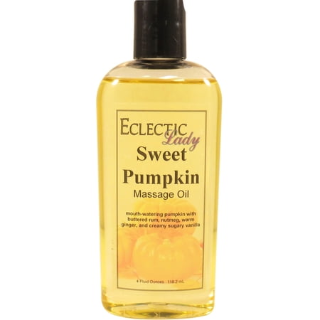 Sweet Pumpkin Massage Oil by Eclectic Lady, 4 oz, Sweet Almond Oil and Jojoba Oil