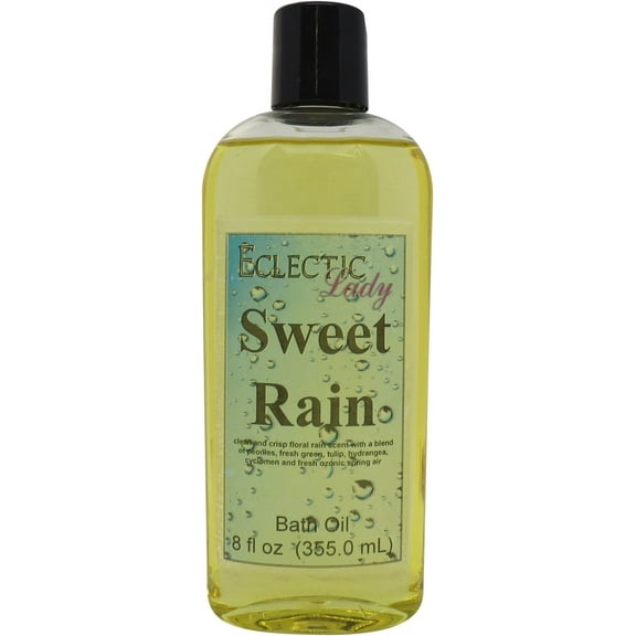 Sweet Rain Bath Oil - Scented Body Oil - Relaxing & Moisturizing Bathing Oil - Fragrance Body Oil For Dry & Rough Sensitive Skin - 8 oz