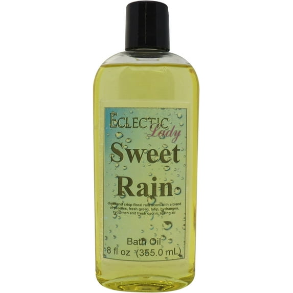 Sweet Rain Bath Oil - Scented Body Oil - Relaxing & Moisturizing Bathing Oil - Fragrance Body Oil For Dry & Rough Sensitive Skin - 8 oz