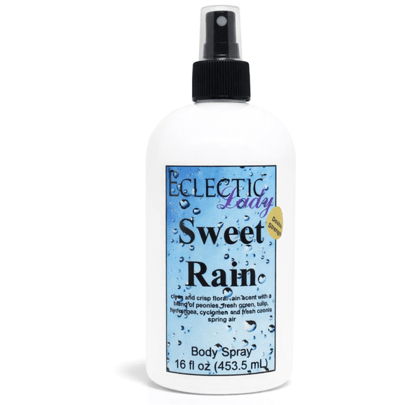Sweet Rain Body Spray, Eclectic Lady, Hydrating Mist, Unisex (Double Strength), 16 oz
