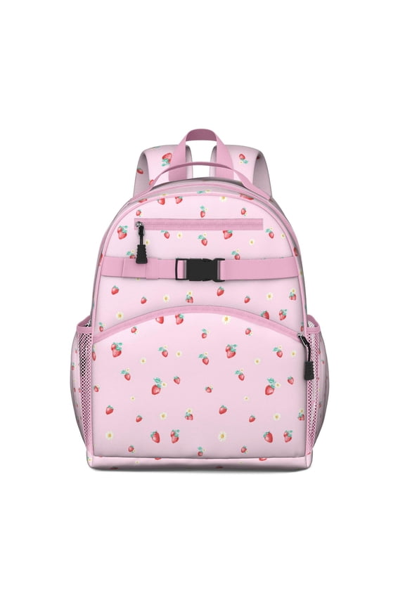 Sweet Red Berry Student Backpack with Kawaii Strawberry Lover Design Lightweight and Spacious School Book Bag for Student and Students