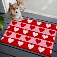 thumbnail image 1 of Sweet Red Love Heart Front Door Rugs 2x3 ft Pink Striped Abstract Stripes Modern Small Rug for Entryway Non Slip Washable Bathroom Door Mat Absorbent Floor Mat for Indoor Entrance, 1 of 9