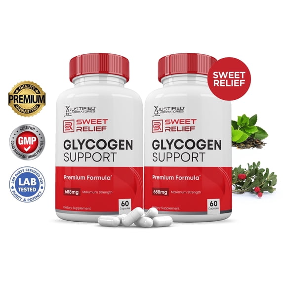Sweet Relief Glycogen Pills Premium Formula 688 MG 2 Bottles