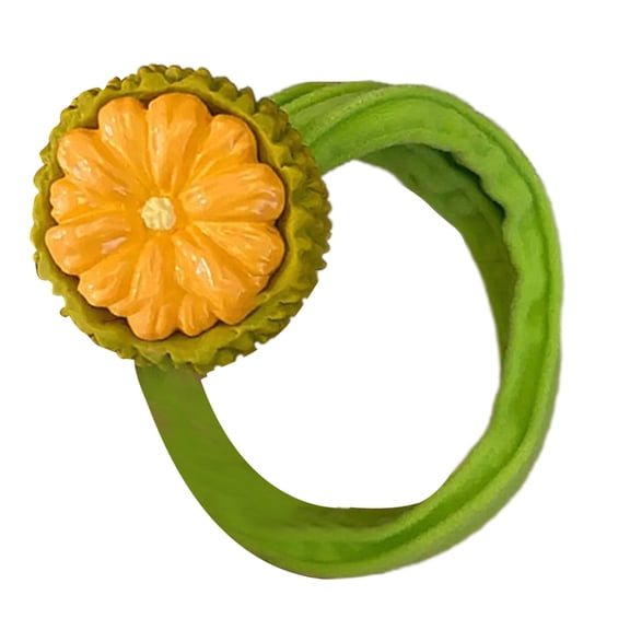 Sweet Resin Fruit Hair Ties Stretchy Protective Hair Rings Nonslip Ponytail Holder with Rubber Band For Women Hairstyles