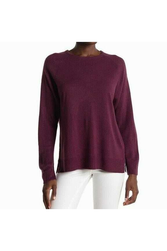 Womens Sweater Eggplant Small Pullover   Purple S