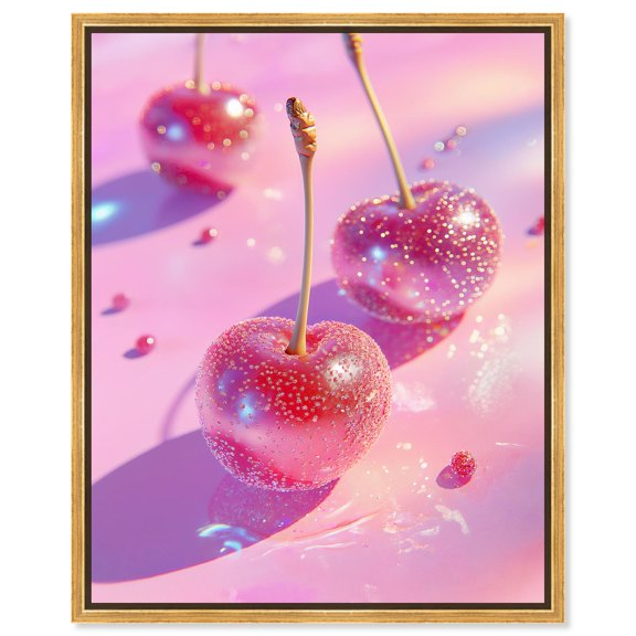 Sweet Roseberry Canvas Trendy Art Prints by Art Remedy, Gold Frame, 16" x 20"