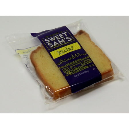 Sweet Sams Individually Wrapped Iced Lemon Pound Cake -- 12 per case.