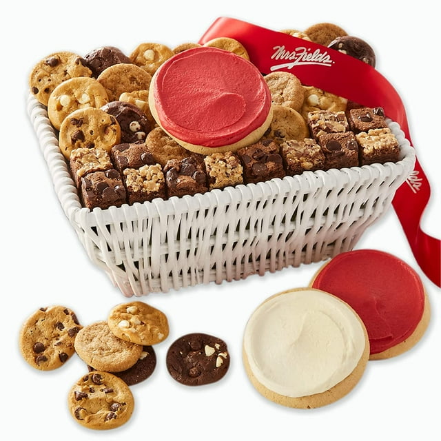 - Sweet Sampler Cookie and Brownie Basket, Assorted with 24 Nibblers ...