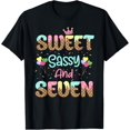 thumbnail image 1 of Sweet Sassy And Seven Birthday Shirt For Girls 7 Year Old T-Shirt, 1 of 4