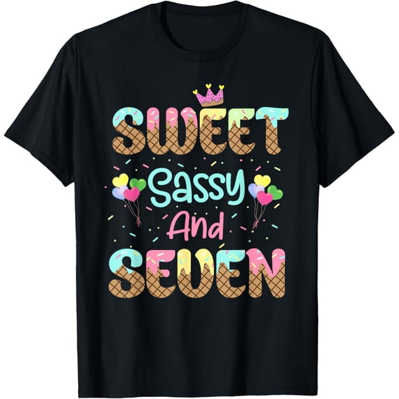 Sweet Sassy And Seven Birthday Shirt For Girls 7 Year Old T-Shirt