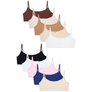 Sweet & Sassy Girls Training Bra Cotton Spandex Cami Seamless Training Bra for Girls 10 Pack