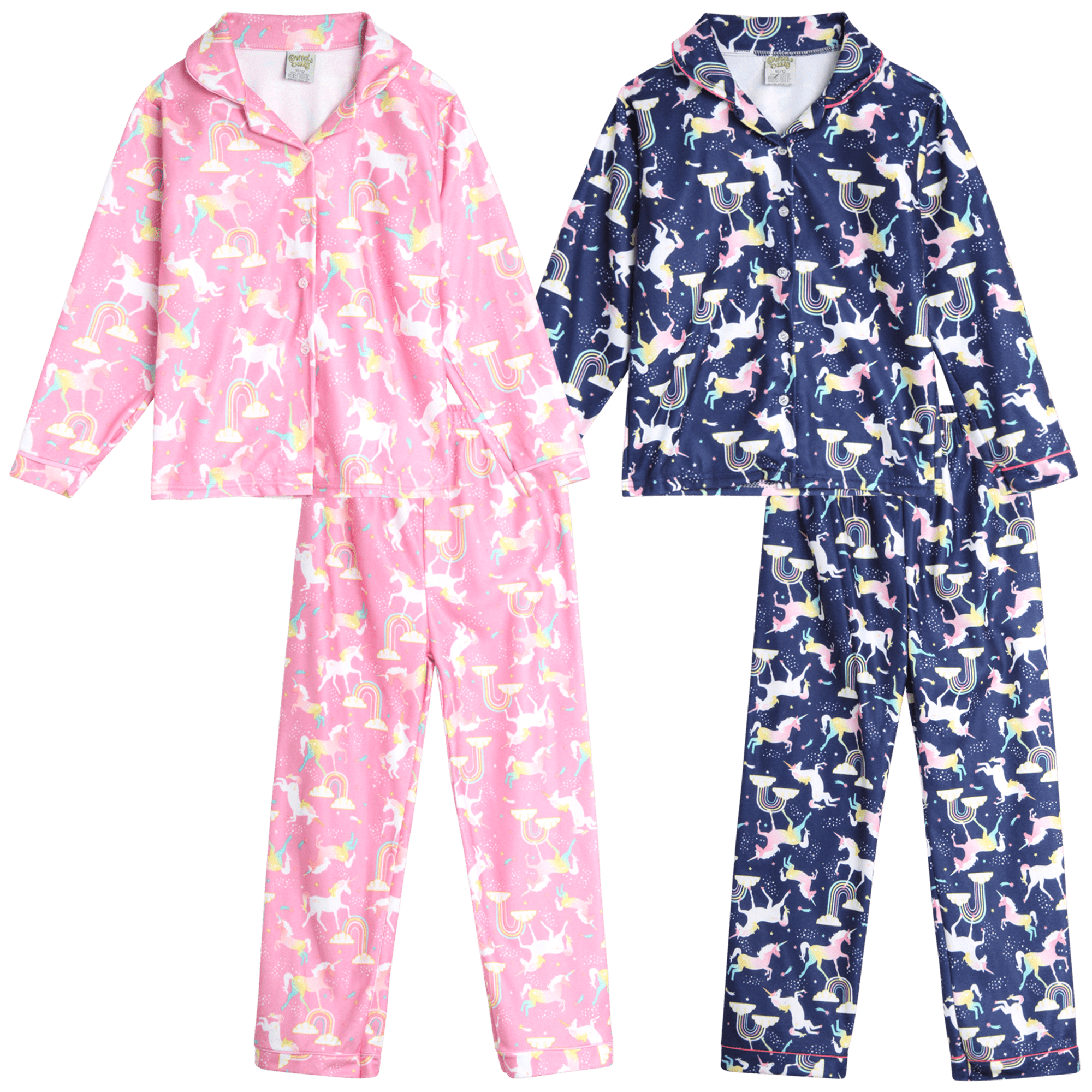 Sweet & Sassy Girls' Flannel Fleece Pajamas 4 Piece Long Sleeve