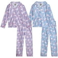 thumbnail image 1 of Sweet & Sassy Girls' Flannel Fleece Pajamas - 4 Piece Long Sleeve Button Down Shirt and Pants Sleepwear Pants Set (7-16), 1 of 7